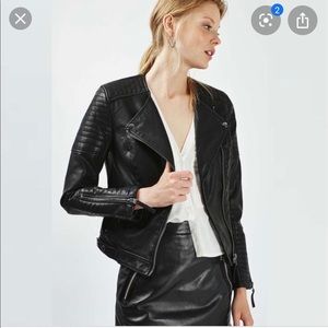 Top Shop Asymmetrical Faux Leather Jacket
